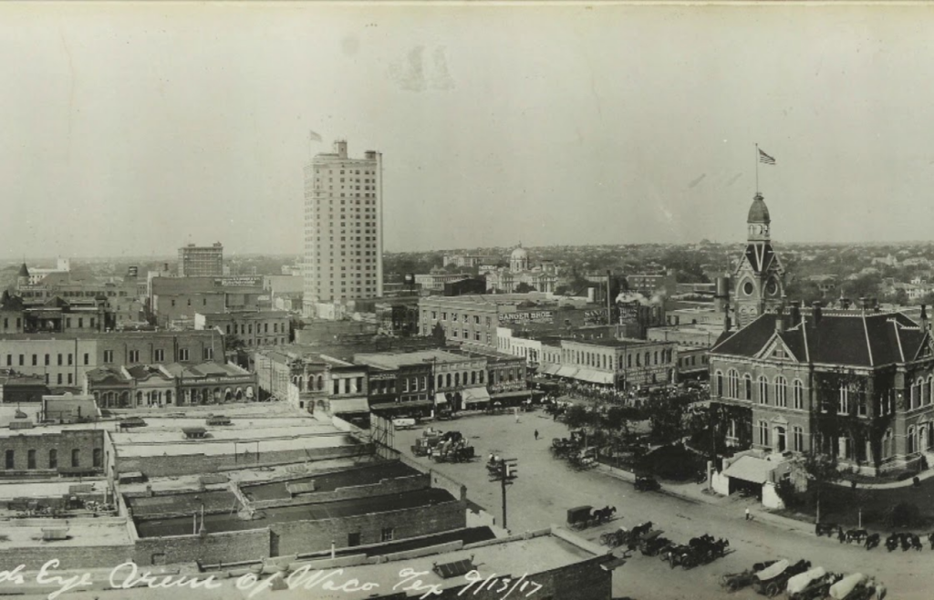 downtown Waco in ruins.