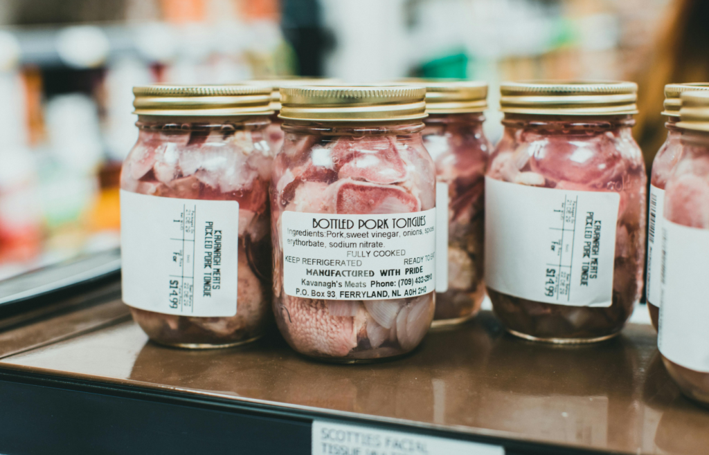 Pork Tongues in Glass Jars