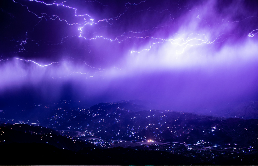 Lightning on a Purple Sky