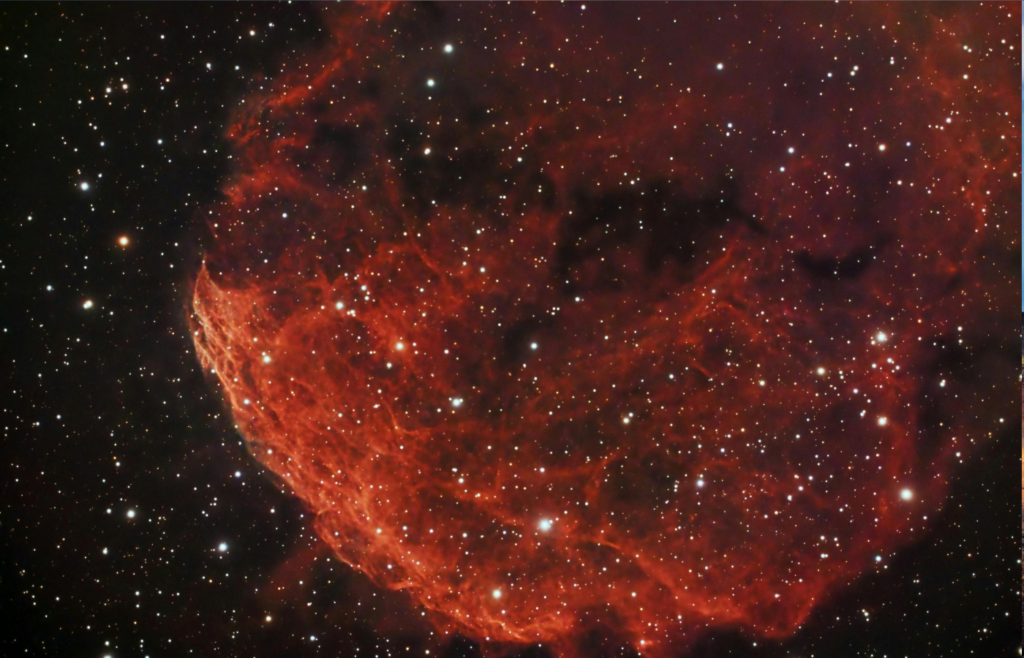 Deep space glowing crystals