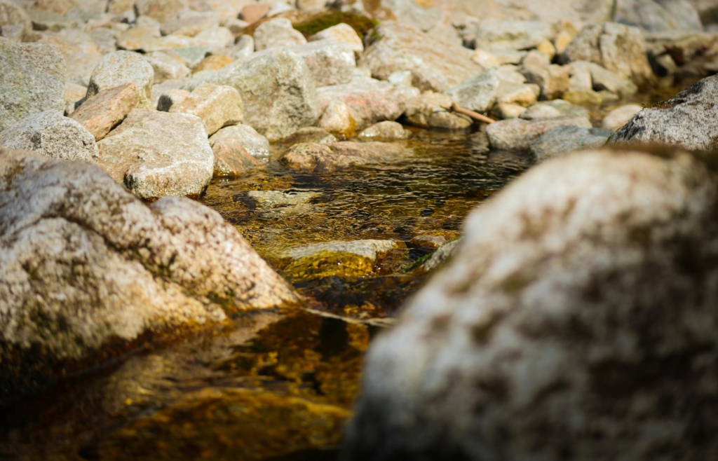 Rock Boulders on Shallow River