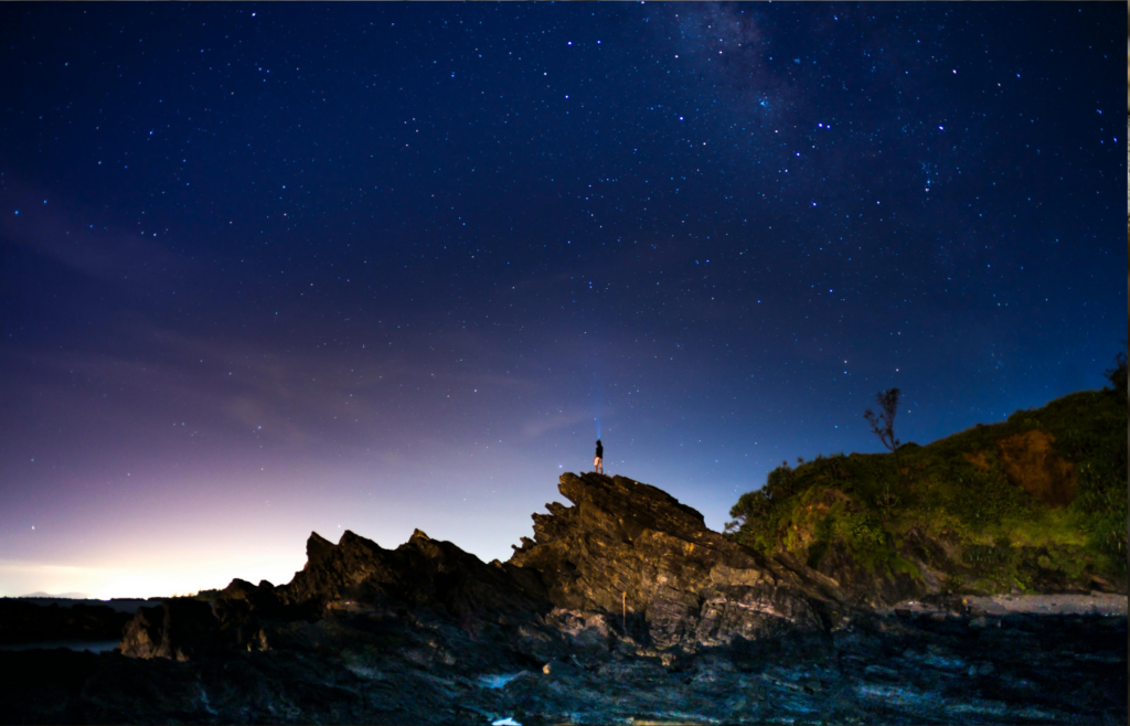 Night sky with eerie light