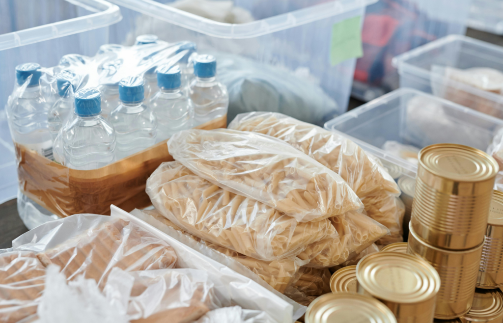 Food in Cans and Plastic Bags