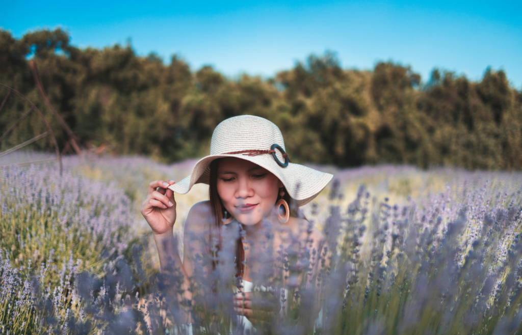 Woman on lavender field