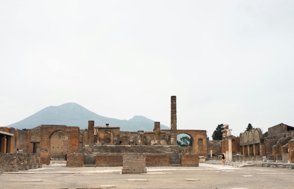 Pompeii archaeological park in naples