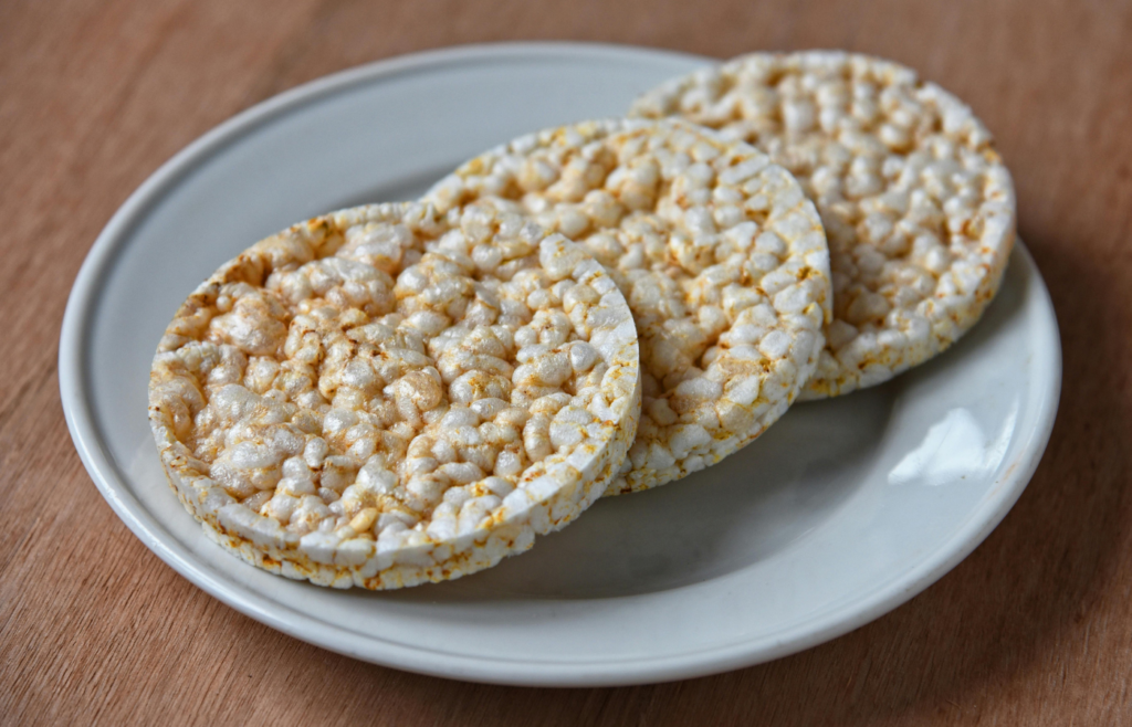 Photo of a plate with puffed rice cakes
