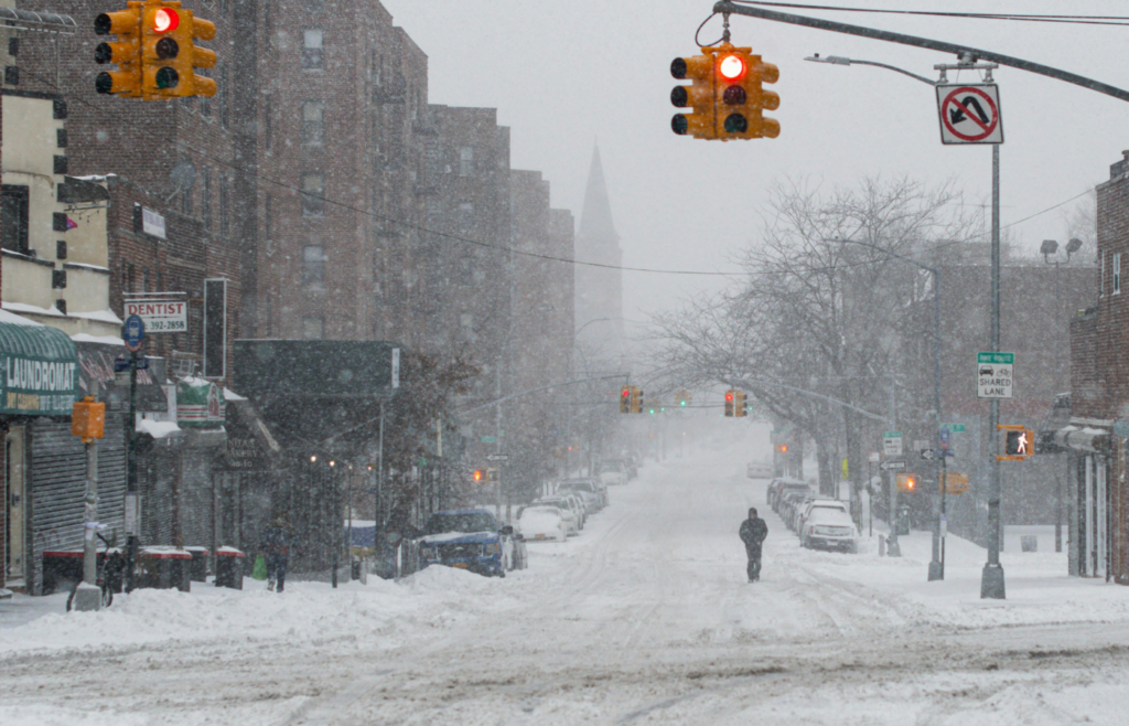 City street on winter day