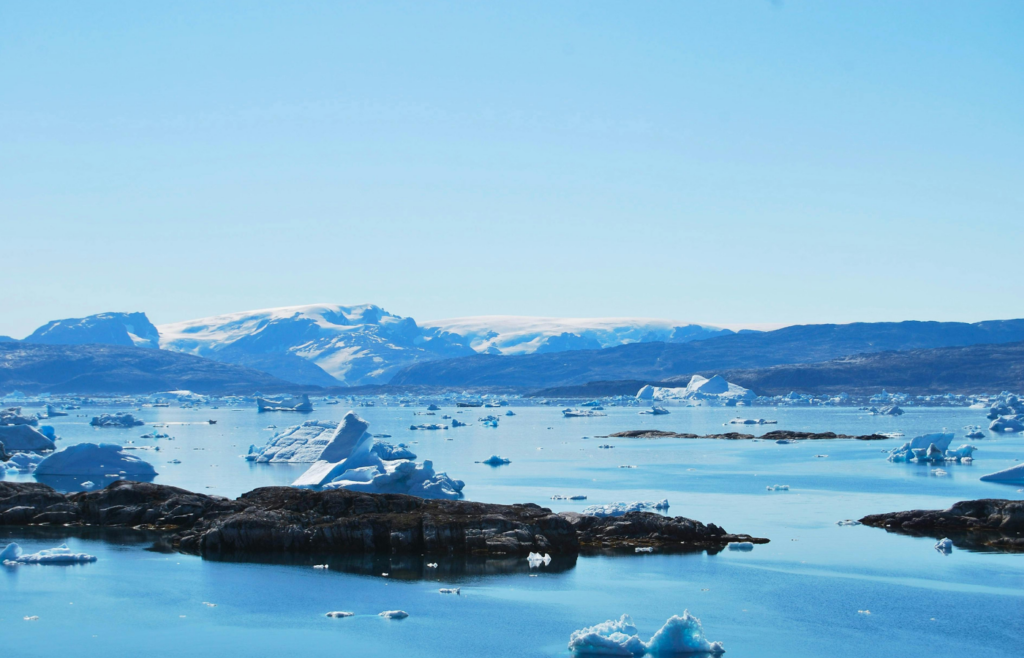 Ice mountain and ocean scenery