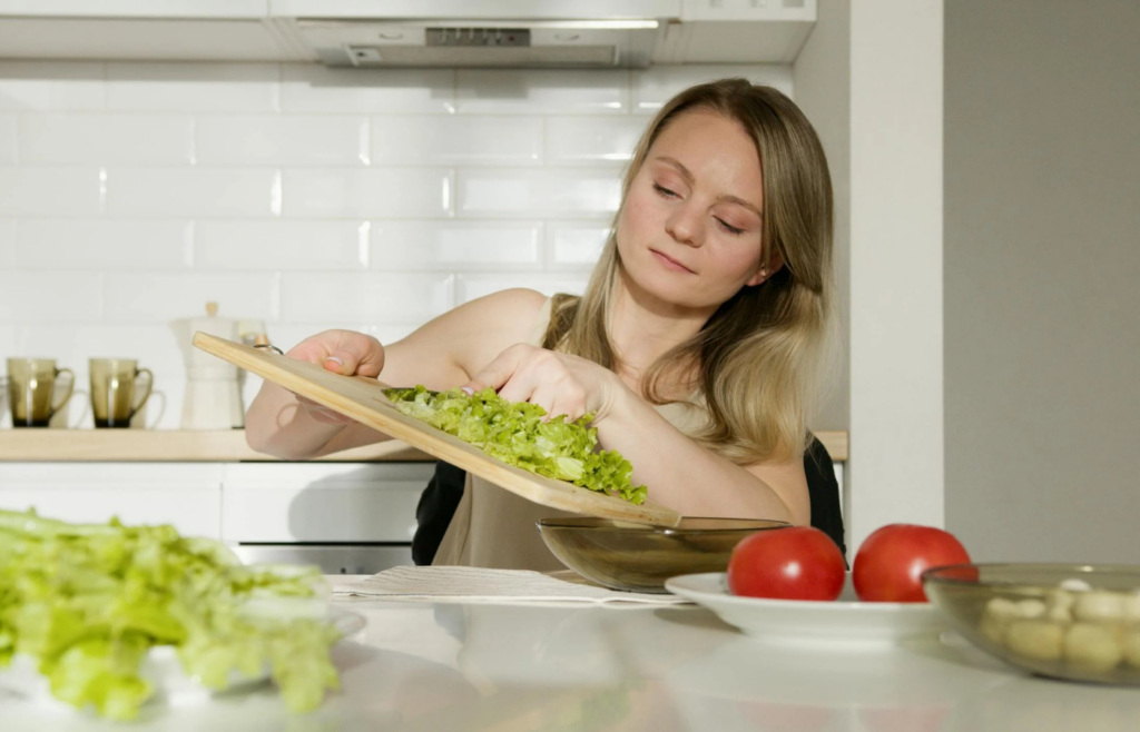 A person preparing a homemade meal in the kitchen