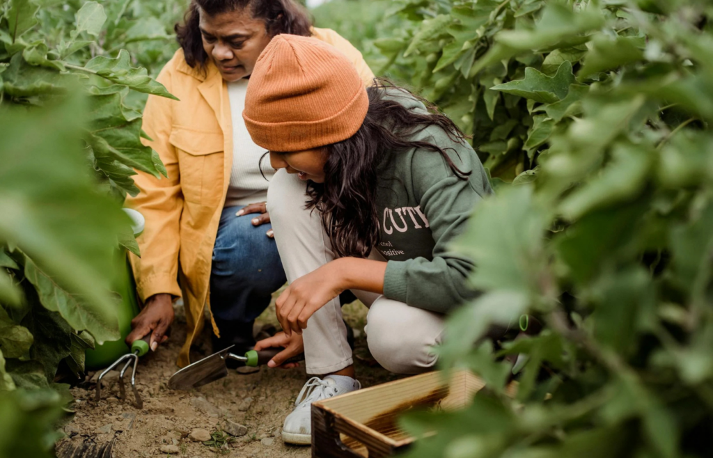 Individual practicing gardening