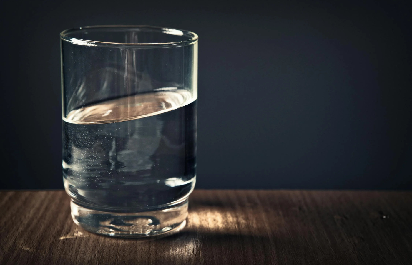 Cloudy water in a clear glass