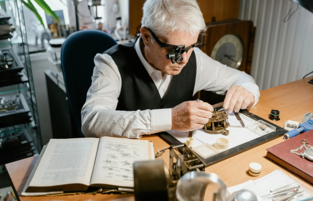Someone diligently working at a desk