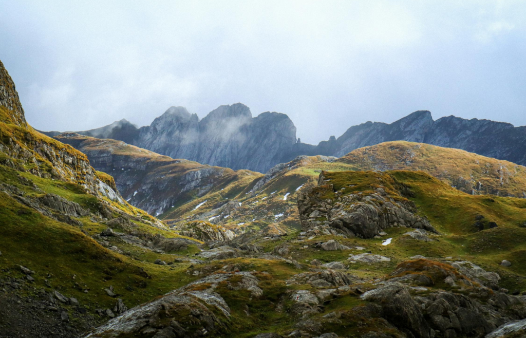 Time-lapse imagery showing the rising of mountain ranges