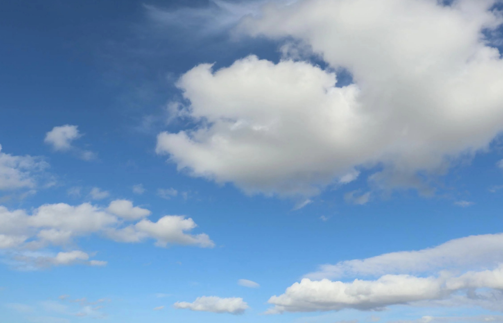 Time-lapse image showing clouds moving across the sky