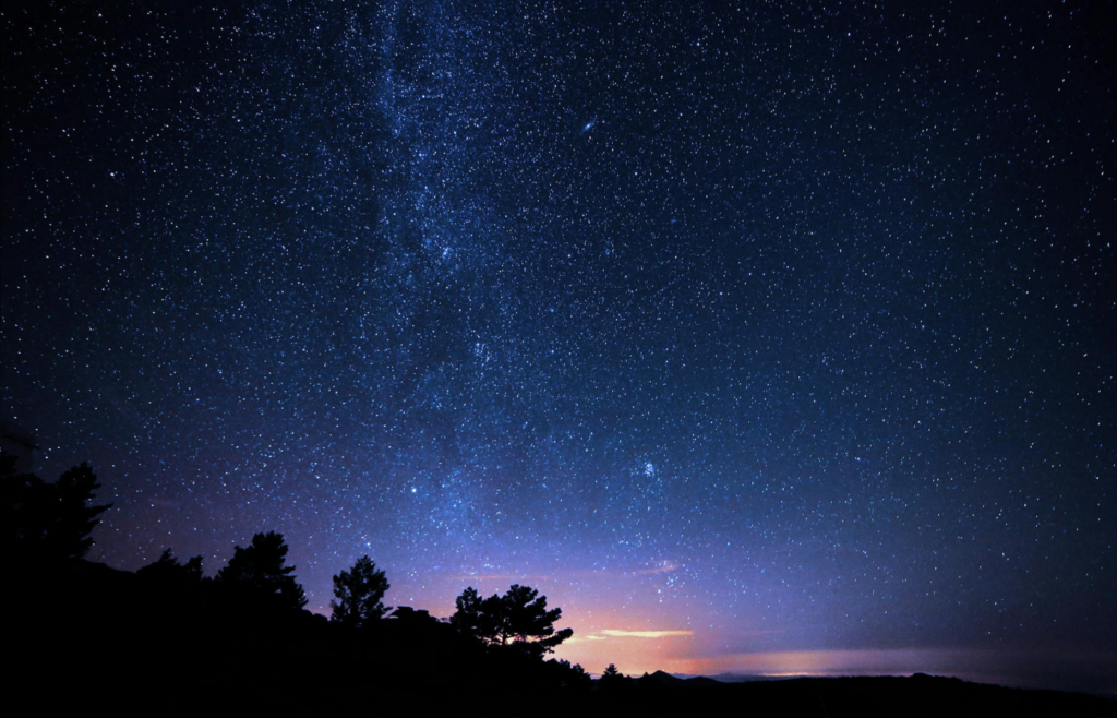 Twinkling stars in the night sky