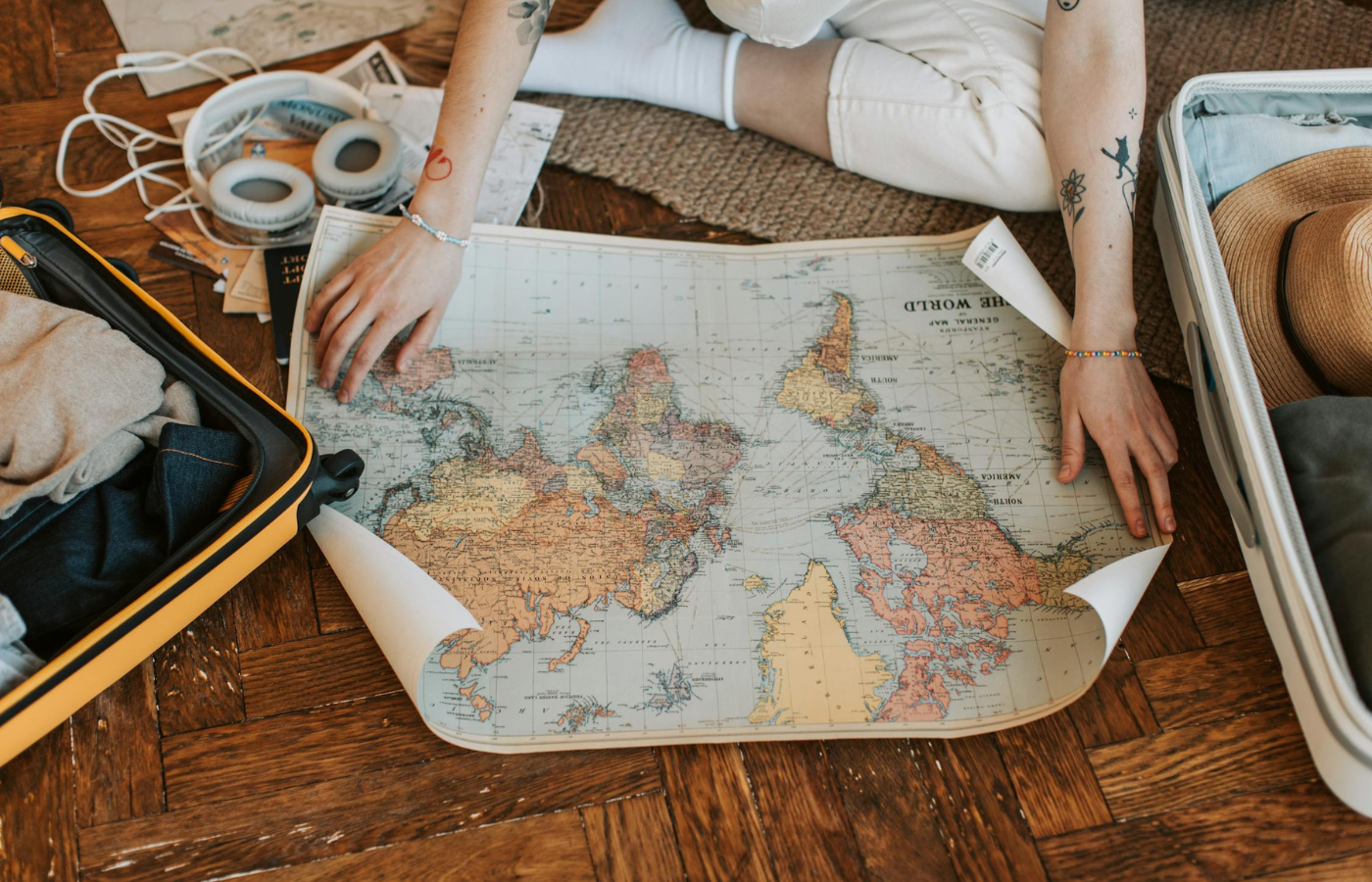 A person examining a detailed map of their area