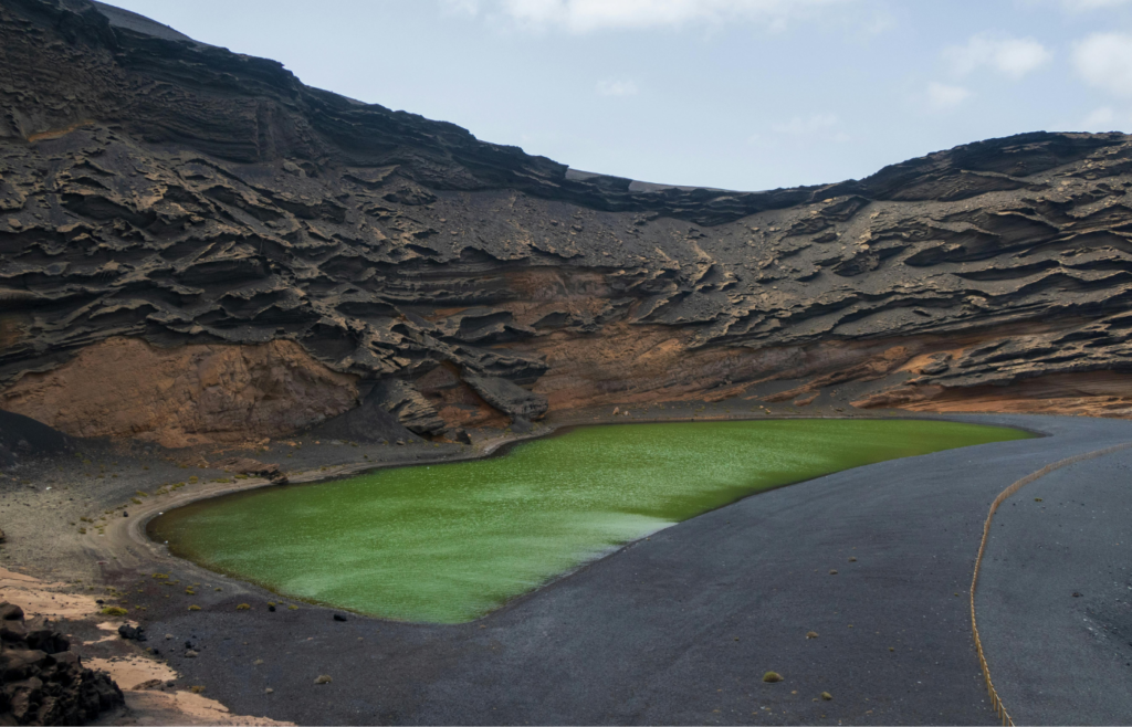 Charco Verde Green Lake in Lanzarote, Spain