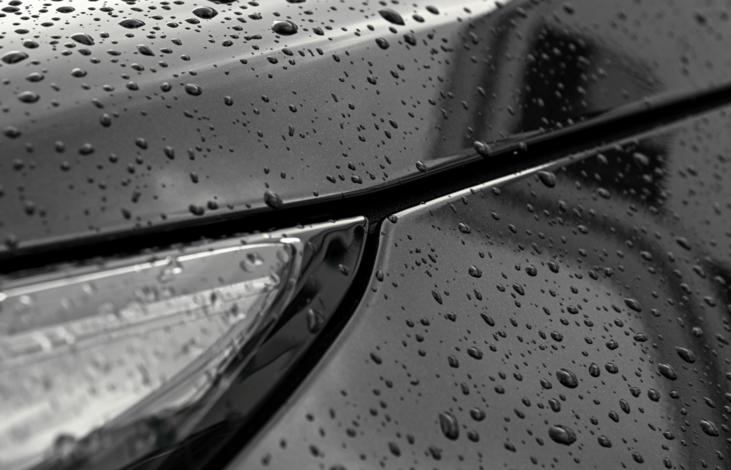 Water splashes on the car