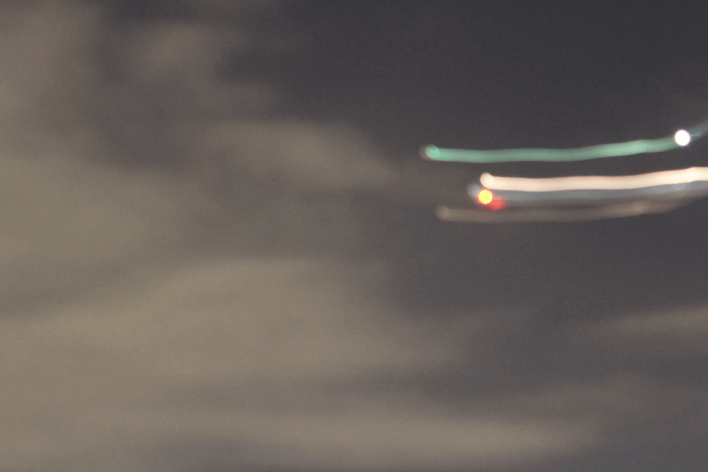strange abstract lights at dusk in the sky