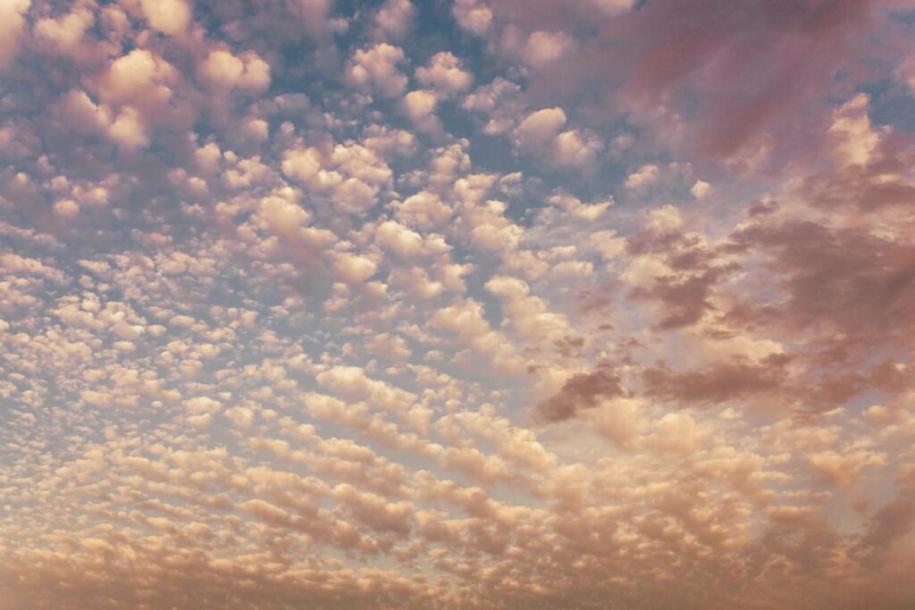 blue sky with stratus clouds