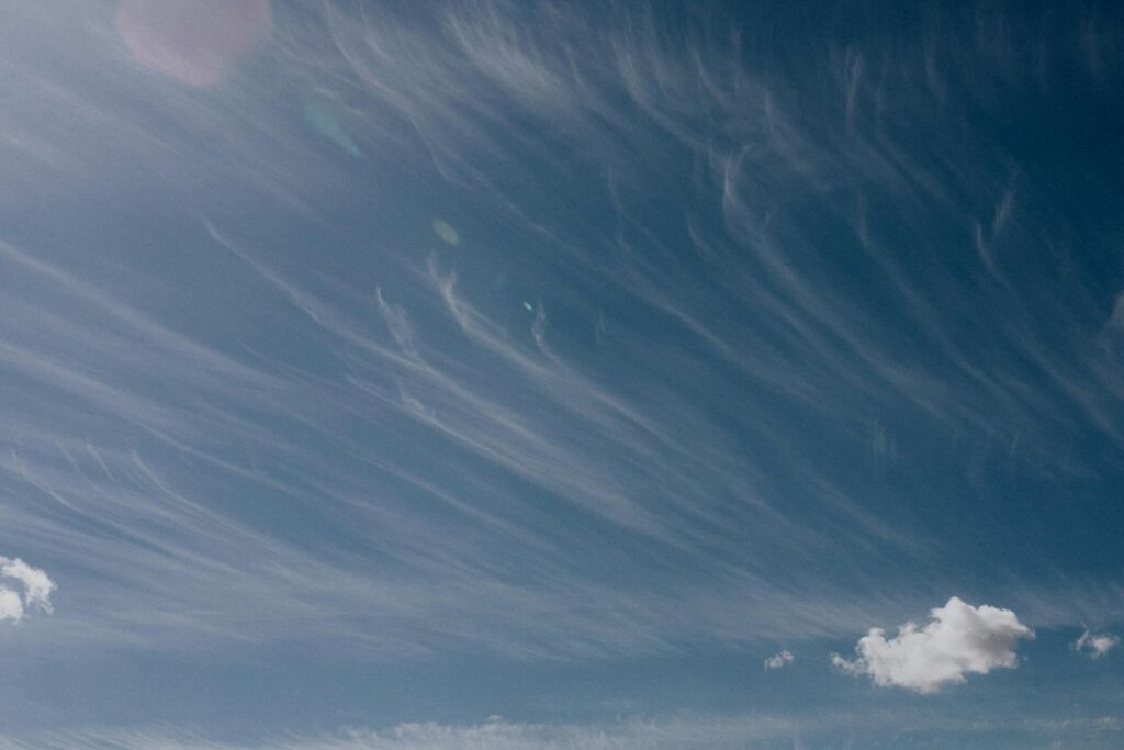beautiful cloudy sky in summer with cirrus clouds